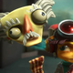 The main characters from Psychonauts 2 and some bacon.